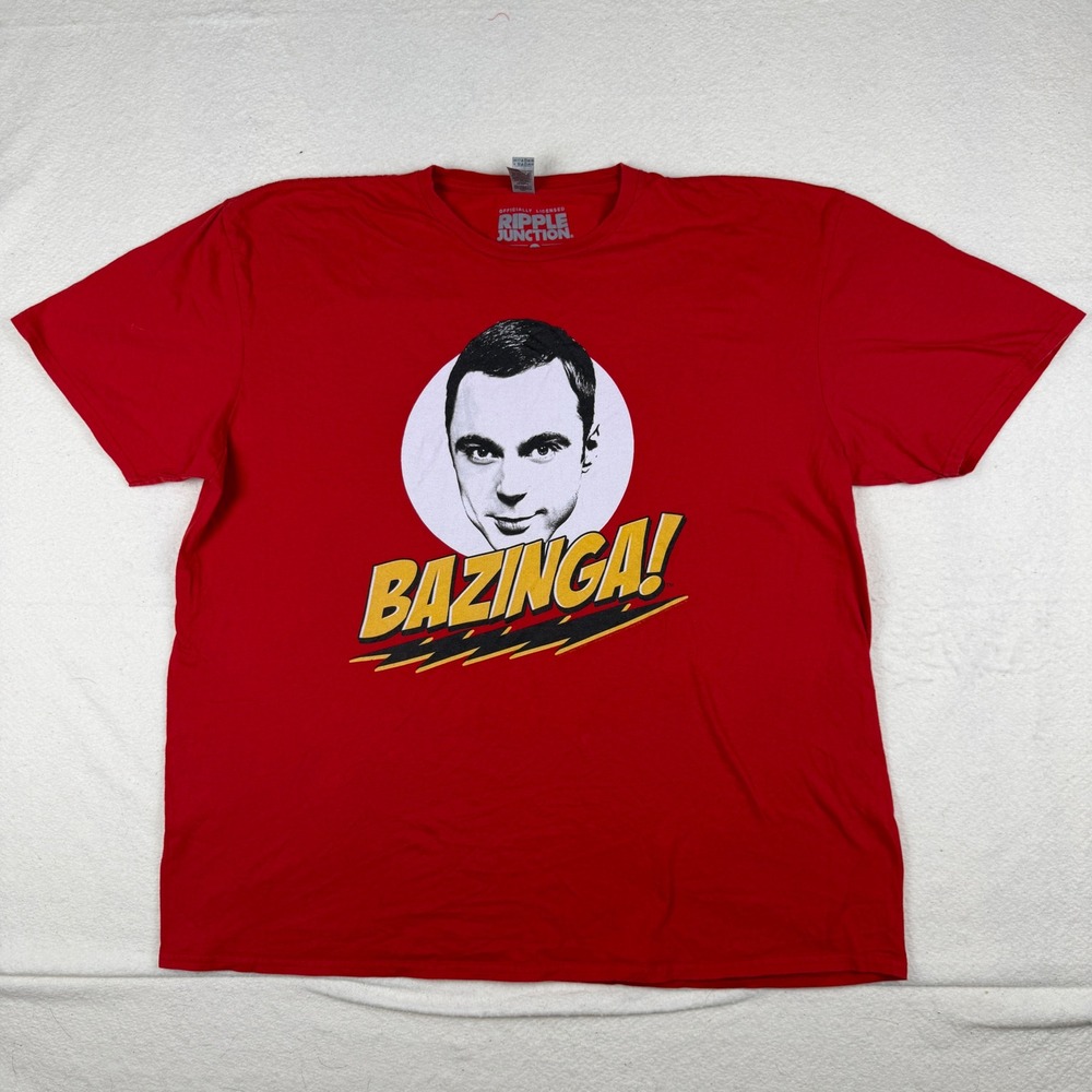 Big Bang Theory Sheldon Cooper Bazinga Red Graphic Shirt Men 2XL Ripple Junction